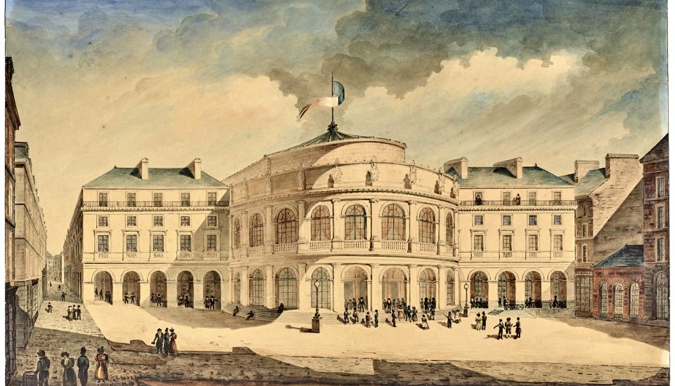 Aquarelle du théâtre de Rennes par Charles Millardet_musée de Bretagne Aquarelle du théâtre de Rennes par Charles Millardet